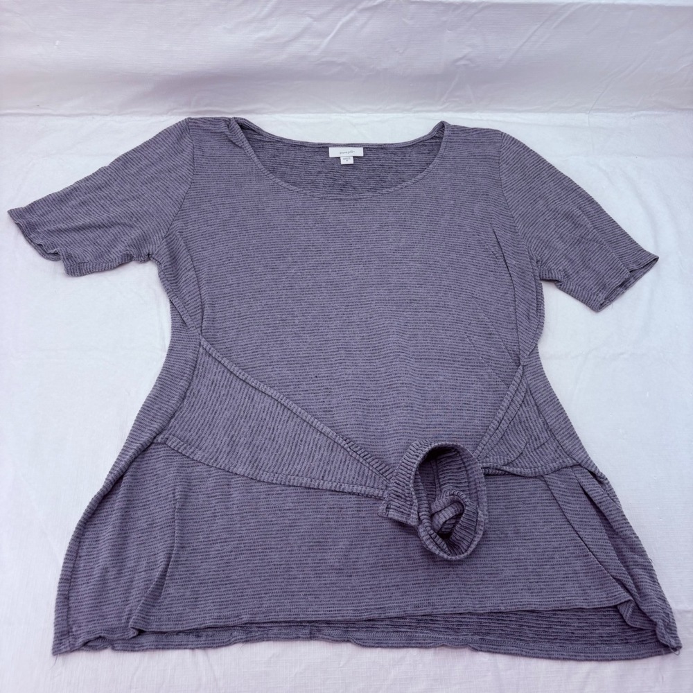 Pure Jill J Jill‎ Purple Linen Modal Asymmetrical Wrap Tie Top Womens Medium M